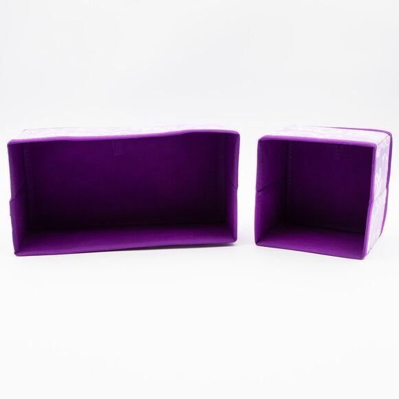 Purple Scroll Design Small Collapsible Fabric Storage Bin 3 PC Set - Picture 6 of 7